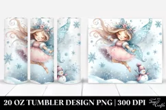 Whimsical Fairy with Snow Flakes, High-Res 20 Oz Tumbler Product Image 1