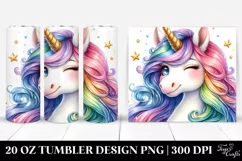 cColorful Winking Unicorn | 20 oz Tumbler Product Image 1