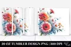 Colorful Watercolor Gerbera | 20 oz Tumbler Product Image 1
