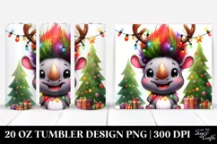 Christmas Rhino with Lights, High-Res PNG Product Image 1