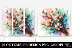 Shiny Cherry Blossom Clipart, Transparent 20 Oz Tumbler Product Image 1