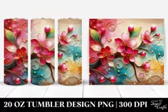 Cherry Blossom Wooden Background | 20 Oz Tumbler Product Image 1