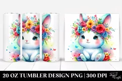Colorful Bunny with Flower Crown | 20 oz Tumbler Product Image 1