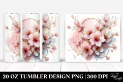 Shiny Cherry Blossom Clipart, Transparent 20 Oz Tumbler Product Image 1