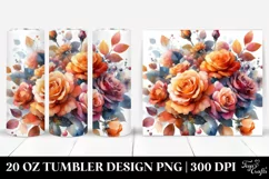 Colorful Abstract Orange Roses 20 oz Tumbler Product Image 1