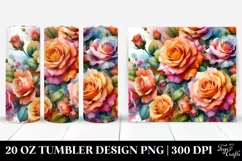 Colorful Abstract Orange Roses 20 oz Tumbler Product Image 1