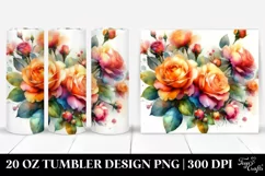Colorful Abstract Orange Roses 20 oz Tumbler Product Image 1