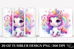 Cute Baby Unicorn at Rio Carnival Watercolor. 20 oz Tumbler Product Image 1