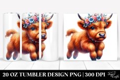 Cute Baby Highlandcow Jumping | 20 oz Tumbler Product Image 1