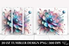 Abstract Pastel Shiny Anemone Watercolor. 20 oz Tumbler Product Image 1