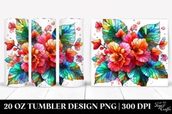 Marble Watercolor Stained Begonia|20 Oz Tumbler Product Image 1