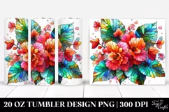 Marble Watercolor Stained Begonia|20 Oz Tumbler Product Image 1