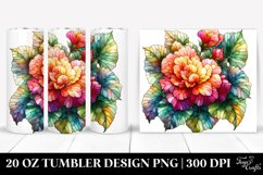 Marble Watercolor Stained Begonia|20 Oz Tumbler Product Image 1