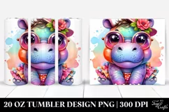 cColorful Layered Baby Hippo | 20 oz Tumbler Product Image 1