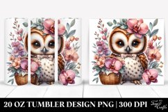 Detailed Watercolor Boho Baby Owl | 20 oz Tumbler Product Image 1