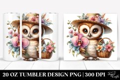 Detailed Watercolor Boho Baby Owl | 20 oz Tumbler Product Image 1