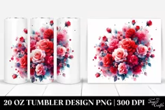 Watercolor Abstract Vibrant Red Roses | 20 oz Tumbler Product Image 1