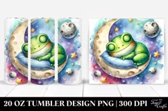Colorful Baby Frog Sleeping on the Moon | 20 oz Tumbler Product Image 1