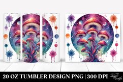 Vibrant Magical Mushroom Clipart, Transparent 20 Oz Tumbler Product Image 1