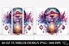 Vibrant Magical Mushroom Clipart, Transparent 20 Oz Tumbler Product Image 1