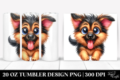 Cute German Shepherd, Watercolor 20 Oz Tumbler Product Image 1