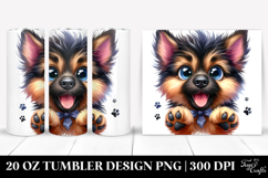 Cute German Shepherd, Watercolor 20 Oz Tumbler Product Image 1