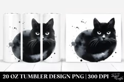 Simple Black Cat Clipart 20 Oz Tumbler Product Image 1