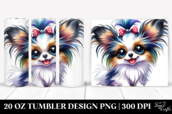Cute Baby Papillon, Watercolor 20 Oz Tumbler Product Image 1