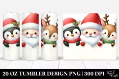 Cute Santa with Penguin, High-Resolution PNG Product Image 1