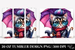 Cute Baby Cat Sitting with Umbrella 20 oz Tumbler Product Image 1