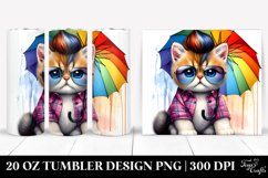 Cute Baby Cat Sitting with Umbrella 20 oz Tumbler Product Image 1