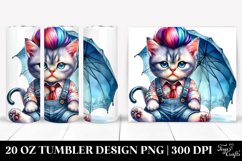 Cute Baby Cat Sitting with Umbrella 20 oz Tumbler Product Image 1