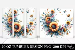 Abstract Vibrant Wreath Sunflower | 20 Oz Tumbler Product Image 1