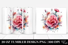 Watercolor Abstract Colorful Carnation | 20 oz Tumbler Product Image 1