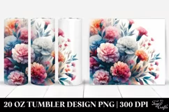 Watercolor Abstract Colorful Carnation | 20 oz Tumbler Product Image 1