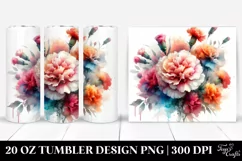 Watercolor Abstract Colorful Carnation | 20 oz Tumbler Product Image 1