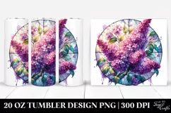 Round Stained Lilac Design|20 Oz Tumbler Product Image 1