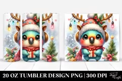 Watercolor Parrot Dressed for Winter, High-Res PNG Product Image 1