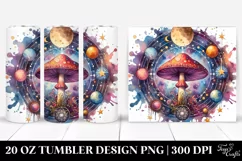 Vibrant Magical Mushroom Clipart, Transparent 20 Oz Tumbler Product Image 1