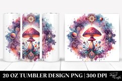 Vibrant Magical Mushroom Clipart, Transparent 20 Oz Tumbler Product Image 1