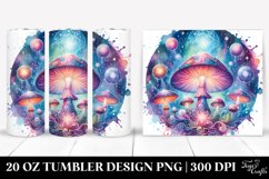 Vibrant Magical Mushroom Clipart, Transparent 20 Oz Tumbler Product Image 1
