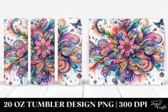 Vibrant Whimsical Watercolor Drawing Tumbler Product Image 1
