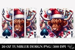 Highland Cow Christmas Clipart 20 Oz Tumbler Product Image 1