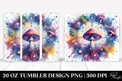 Vibrant Magical Mushroom Clipart, Transparent 20 Oz Tumbler Product Image 1