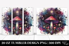 Vibrant Magical Mushroom Clipart, Transparent 20 Oz Tumbler Product Image 1