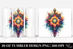 Vibrant Magical Mushroom Clipart, Transparent 20 Oz Tumbler Product Image 1