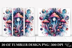 Vibrant Magical Mushroom Clipart, Transparent 20 Oz Tumbler Product Image 1