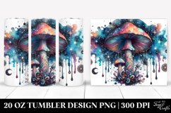 Vibrant Magical Mushroom Clipart, Transparent 20 Oz Tumbler Product Image 1