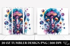 Vibrant Magical Mushroom Clipart, Transparent 20 Oz Tumbler Product Image 1