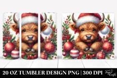 Highland Cow in Christmas Ornaments 20 Oz Tumbler Product Image 1